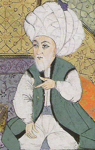 Bâkî’yi gösteren Osmanlı minyatürü